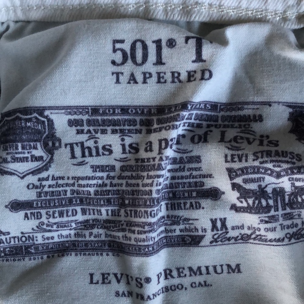 Levi’s Premium 501 blue and white jeans size 29x26 - Picture 3 of 5
